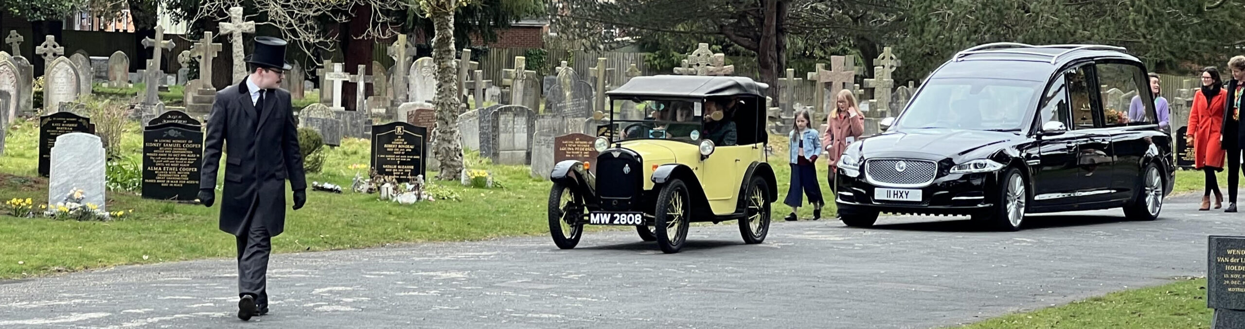 A George Scott funeral procession, led on foot with dignity