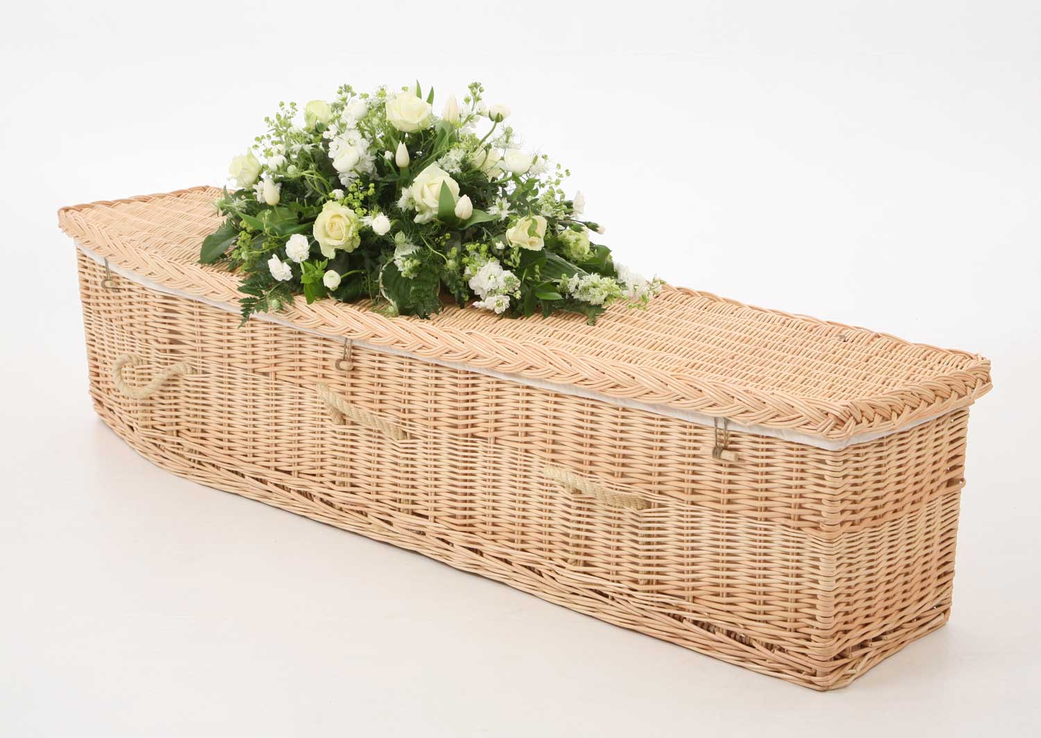 A traditional handcrafted willow coffin
